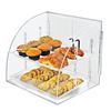 Azar Displays Acrylic Curved Food Display Case w/ Swing Double Doors & 2 Trays 400426